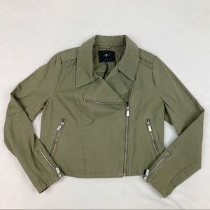 7 for All Mankind quilted Moto jacket Biker jacket